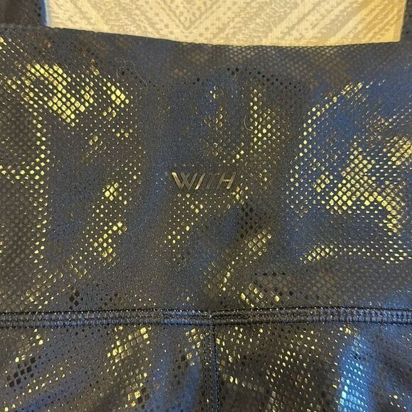 Wear it to Heart (WITH) Women’s High Waist Blue Black w Viper Foil Leggings - L - Picture 6 of 6